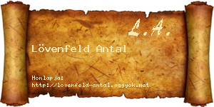 Lövenfeld Antal névjegykártya